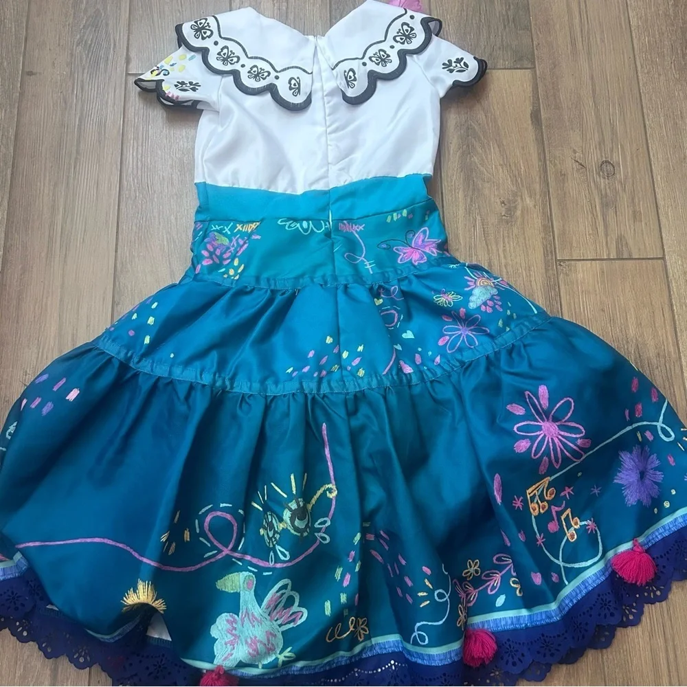 Disney Mirabel Encanto Costume Dress Size 4T -6X Small Girls Dress Embroidered